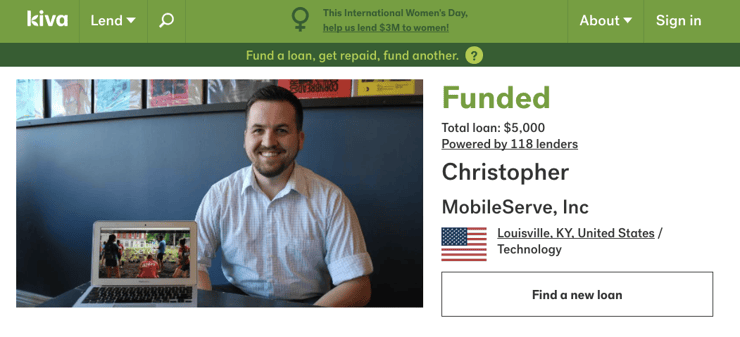 Kiva MobileServe Loan Page.png